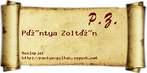 Pántya Zoltán névjegykártya